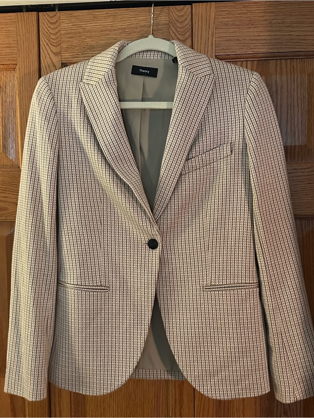 THEORY Slim Blazer in Checked Wool | Size 00